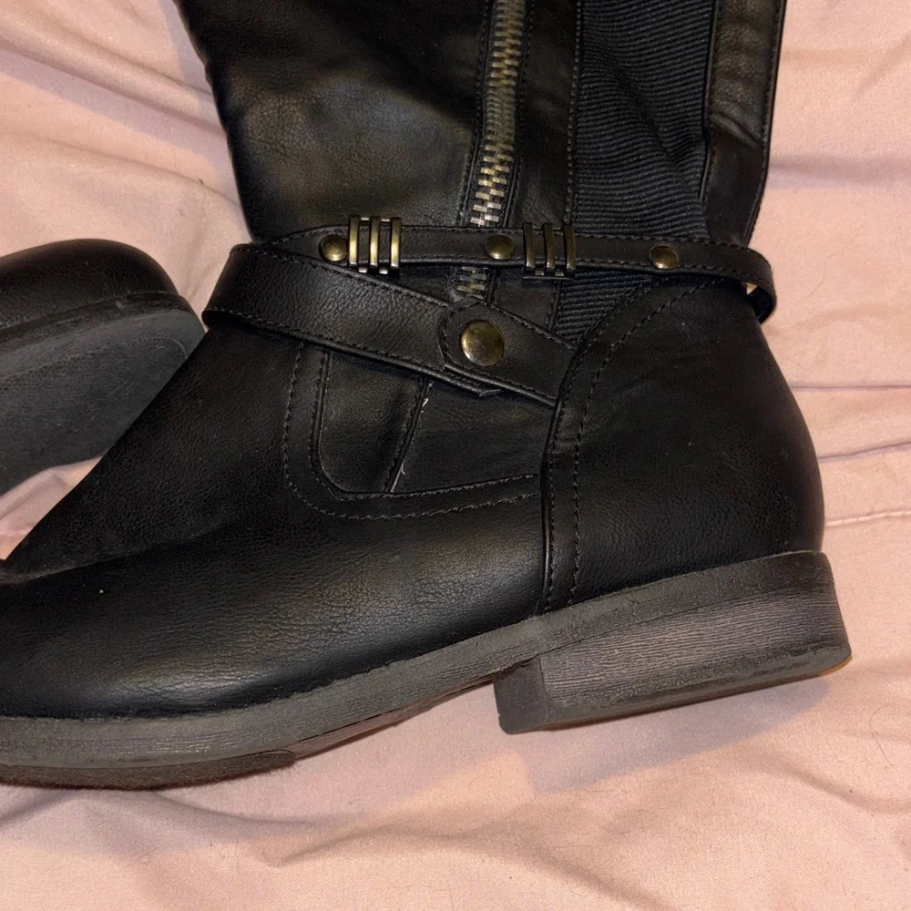 Lane Bryant Black Knee Boots Size 10 Plus Size Women’s Riding Boot Tall